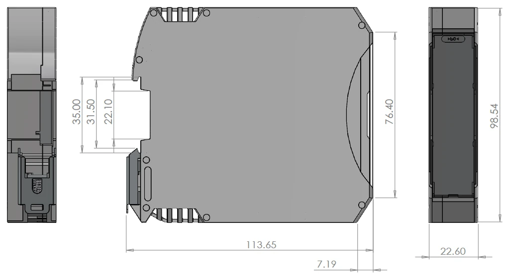 DIN Rail dimension drawing