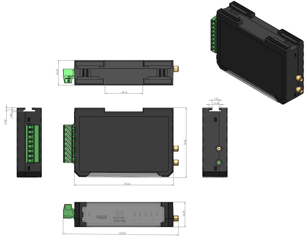 DIN Rail Mini dimension drawing