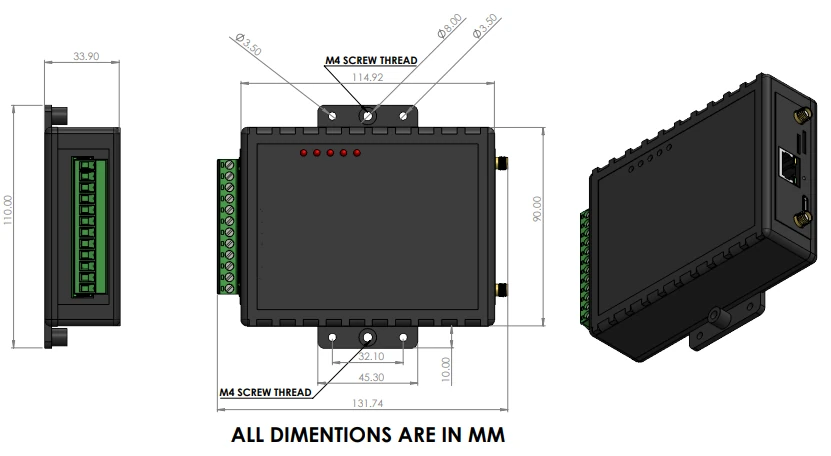 Wall Mount dimension drawing